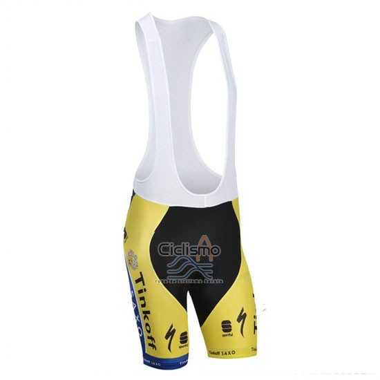 Tinkoff Saxo Bank Ropa Ciclismo Culotte Corto 2014 Mangas Cortas Azul y AMarillo